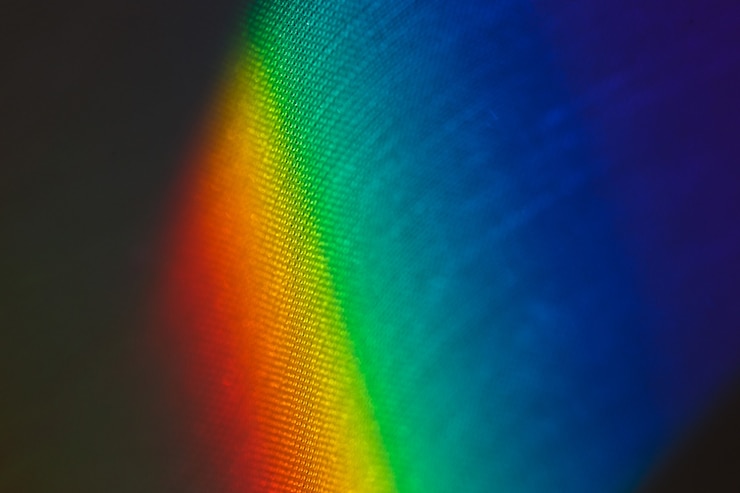Photo spectral gradient of sunlight coming through a prism.