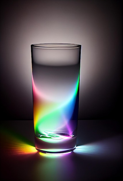 Spectrum light through crystal glass abstract background