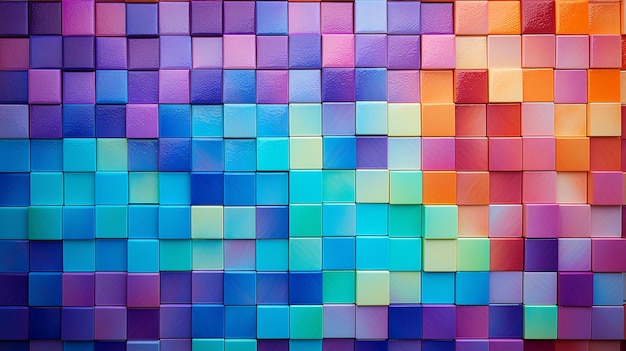 Spectrum of multiple colors in tile style mosaic