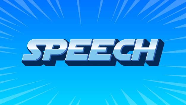 Speech 3D Blue Text