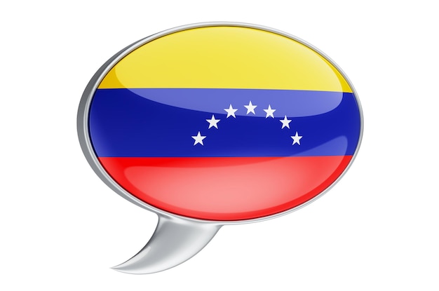 Speech balloon with Venezuelan flag 3D rendering