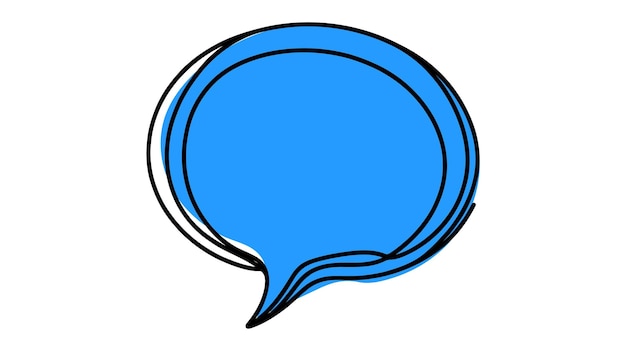 Speech bubble in One line drawing Dialogue Chat cloud in simple linear style Editable stroke