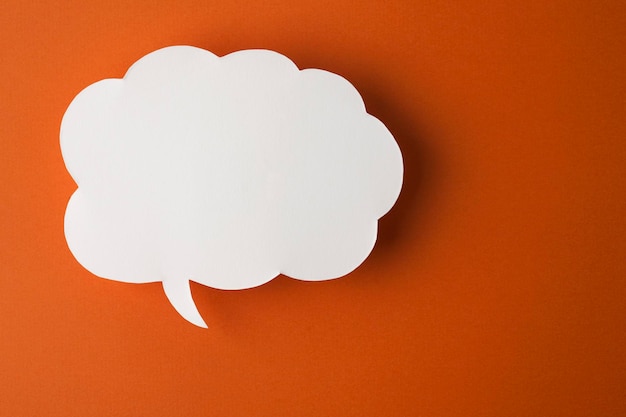 Photo speech bubble on orange background