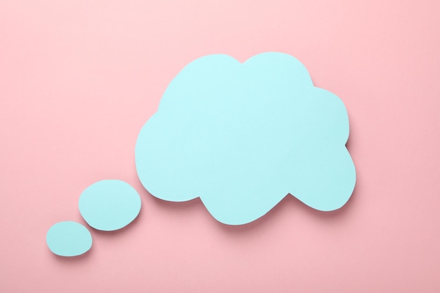 Photo speech bubble on pink background space for text