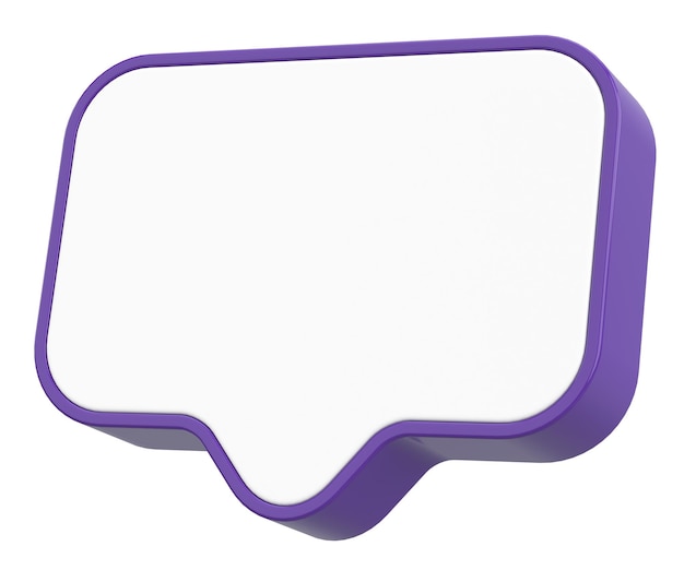 Speech Bubble Text Box 3D Illustration