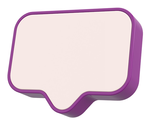 Speech Bubble Text Box 3D Illustration