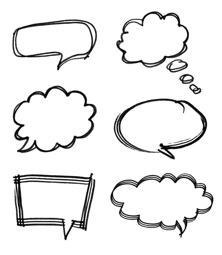 Photo speech bubble with brush stroke isolated on white background