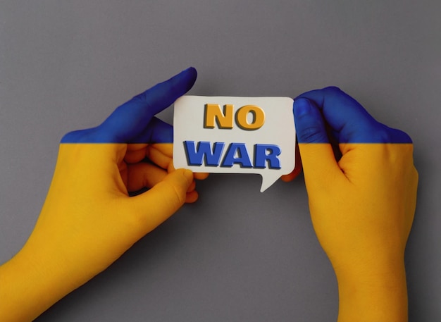 Photo a speech bubble with the text no war