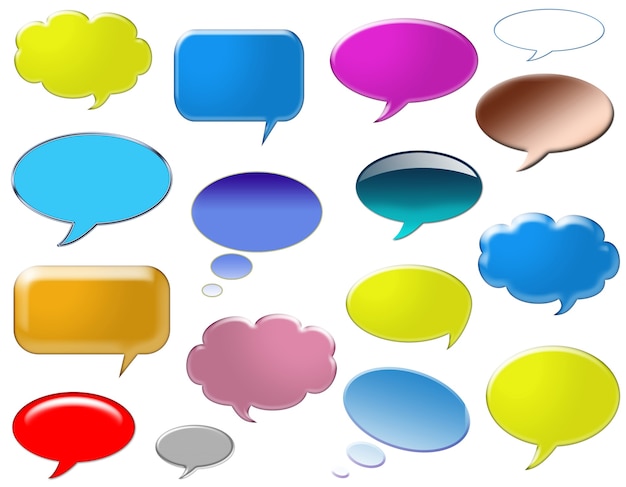 Photo speech bubbles ready for your text