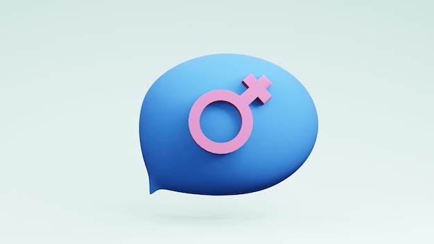 Speech bubbles thinking balloon with sex symbol Infographic design 3d rendering