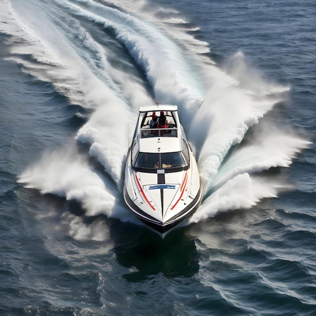 Speed Boat Slalom from Above