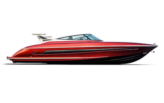 Speed Boat on White Background