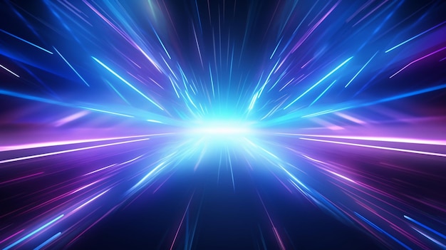Speed motion background with glow and lights effects futuristic design vr cyberspace with lights