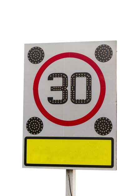 speed reduction sign isolated on white background