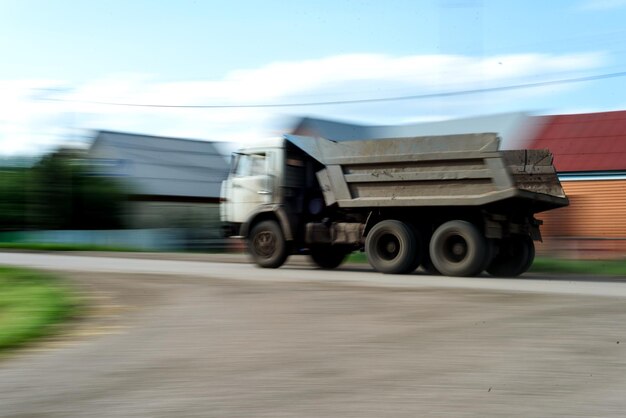 Photo speeding russian kamaz lorry