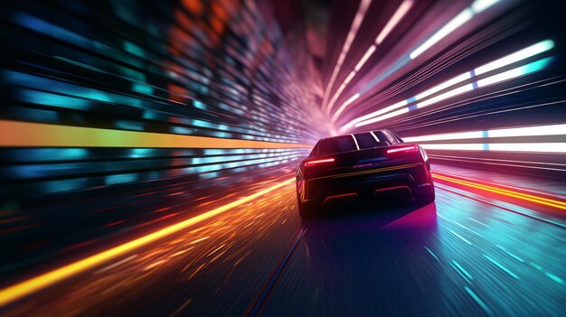 Speeding Sports Car abstract poster