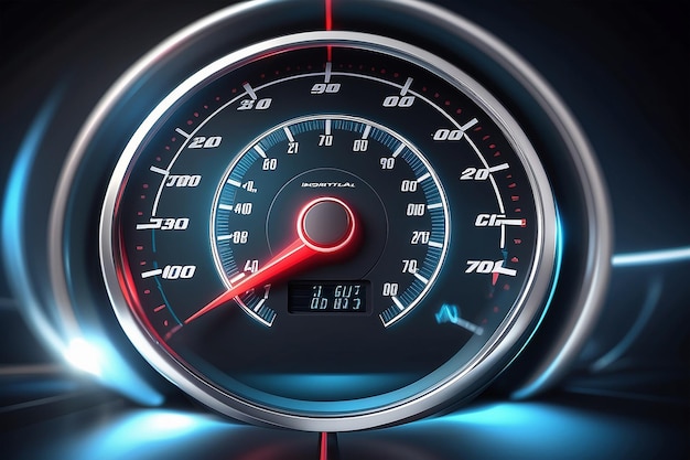 Foto speedometer scoort hoge snelheid in een fast motion blur race track achtergrond speeding car achtergrond foto concept