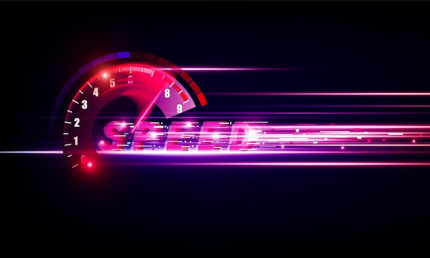 Photo speedometer speed car auto dashboard design speed meter abstract technology and download progress bar or round indicator of web speed vector design