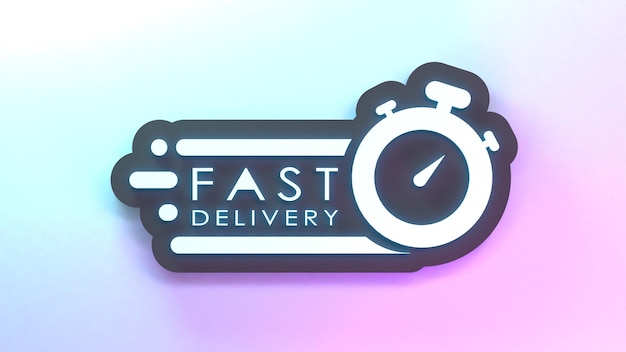 Photo speedy delivery logo 3d render illustration