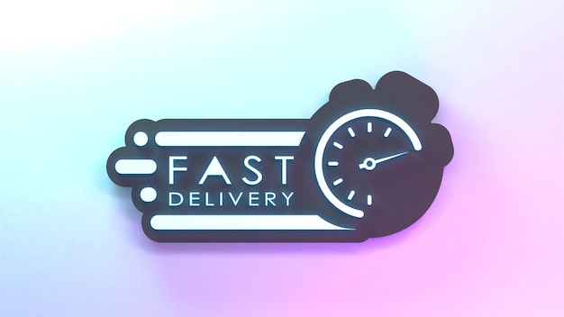 Speedy delivery logo 3d render illustration