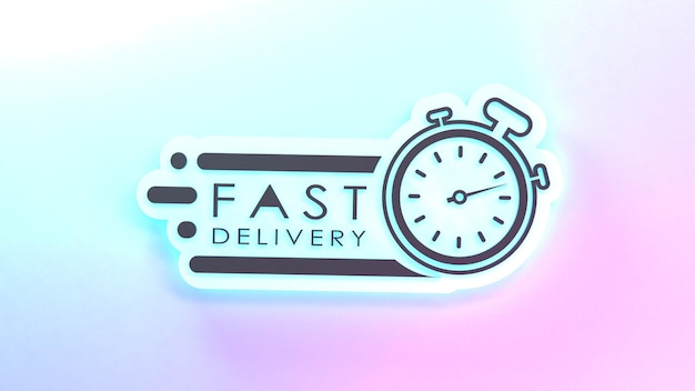 Photo speedy delivery logo 3d render illustration