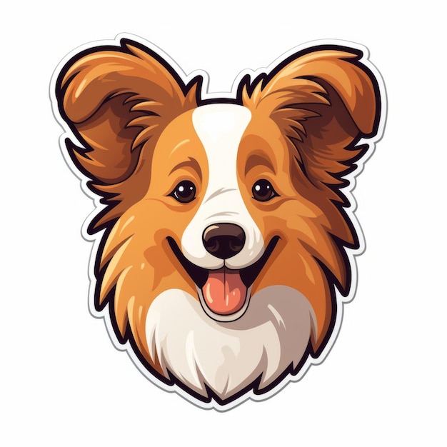 Speels en gedetailleerd Collie Dog Sticker Vector Character