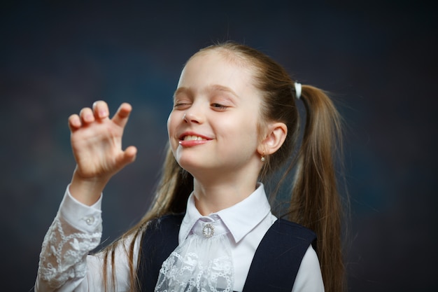 Speels Preschool Girl Isolated Portrait Close-up.