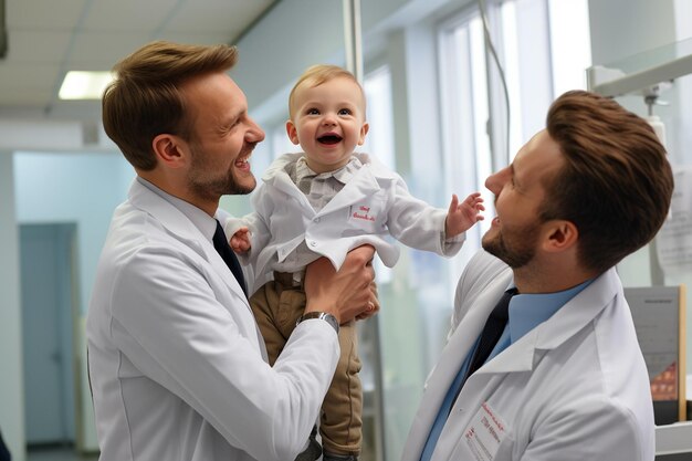 Speelse artsen die de gezondheid van kinderen verzorgen Generatief door Ai