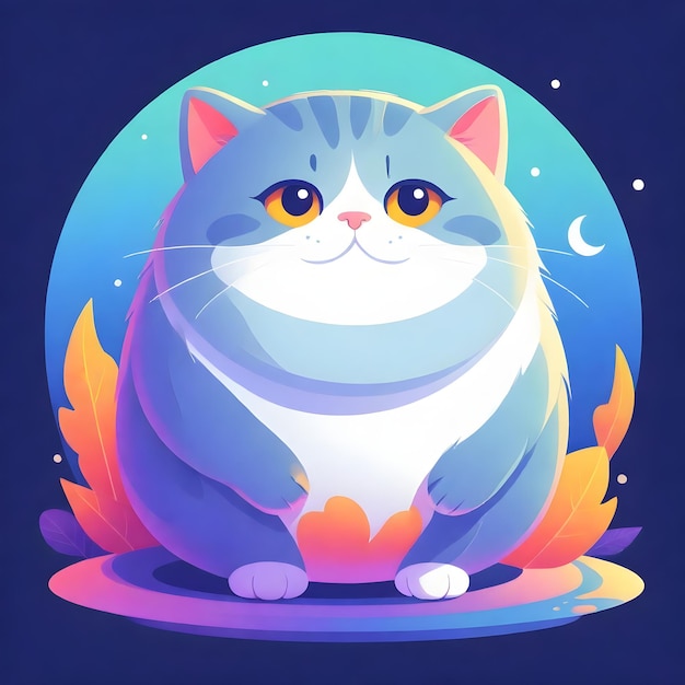 Speelse Chubby Cat Clipart voor grillige ontwerpen