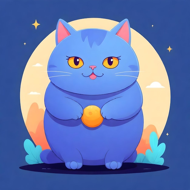 Speelse Chubby Cat Clipart voor grillige ontwerpen