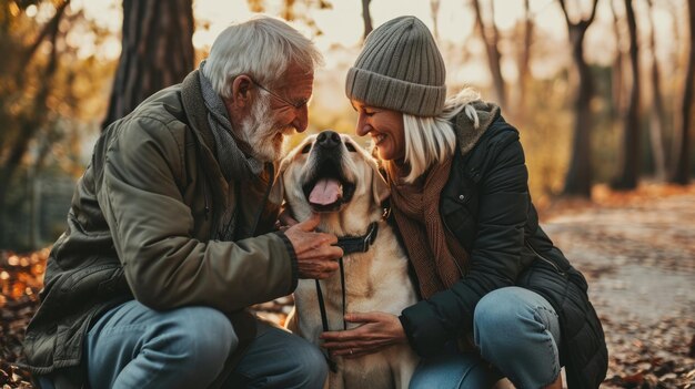 speelse hond en zijn eigenaar in de natuur buiten pragma