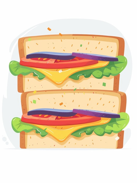 Foto speelse pastel sandwich illustratie voor kindergarten generatieve ai