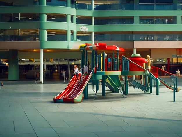 speeltuin met niemand nostalgisch kinderlijk in het winkelcentrum realistisch beeld downloade