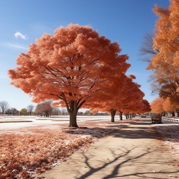 Spektakel van de seizoenen Herfstlandschap Foto