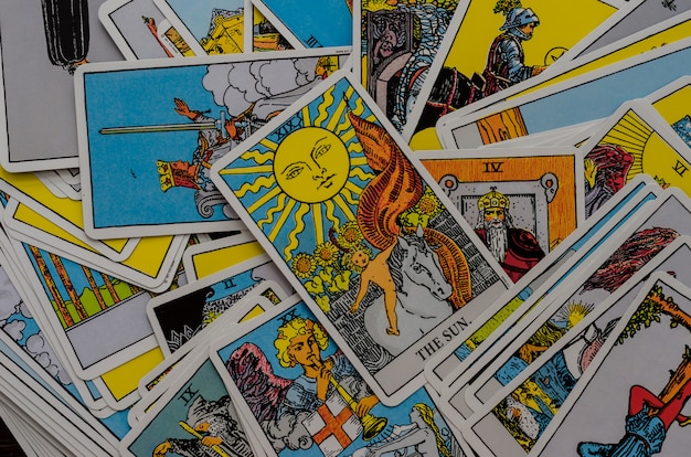 Spel kaarten Tarot Rider-Waite.