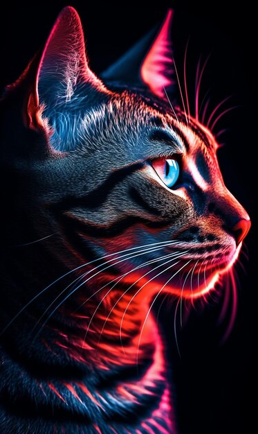 Photo spellbinding close up portrait of cat orange red generative ai