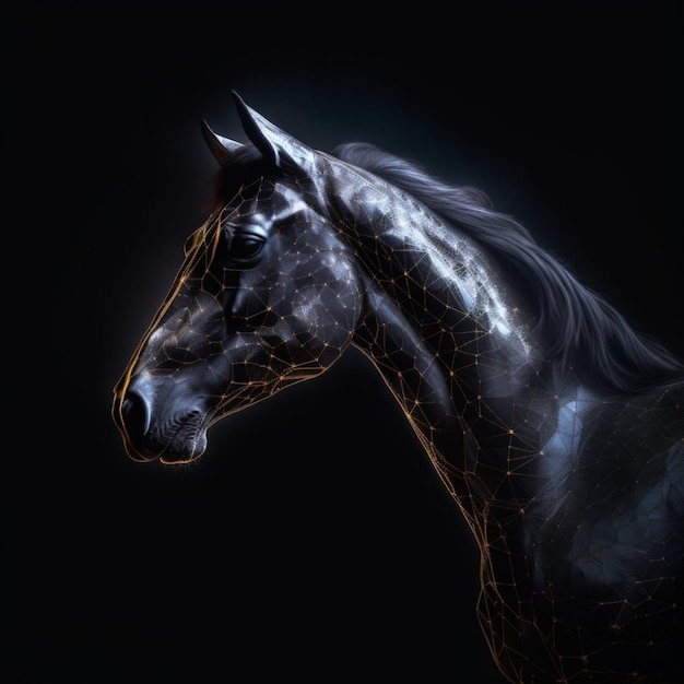 馬の魅力的なクローズアップ肖像画