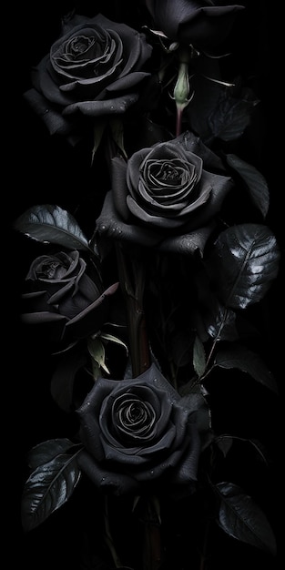 Spellbinding closeup portrait of roses eternal melancholy AI Generated