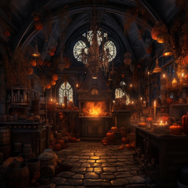 Photo the spellbinding realism of a hocus pocus inspired background