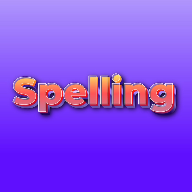 Spellingtext effect jpg gradient purple background card photo