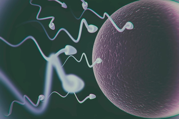 Sperm cells and human egg