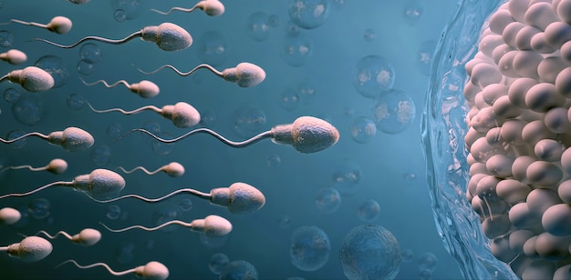 Foto sperma e cellula uovo