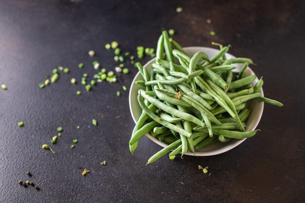 sperziebonen verse oogst biologisch product maaltijd snack op tafel kopieer ruimte voedsel achtergrond rustiek