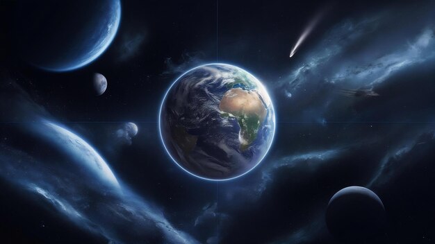 sphere of earth planet in outer spacesolar system elementelements of this image furnished by nasa