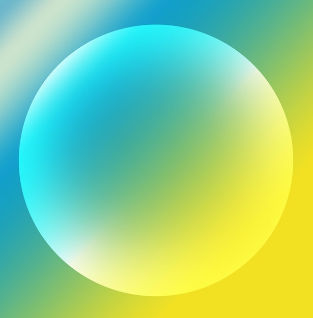 Sphere on Gradient Blue and Yellow Diagonal Stripes