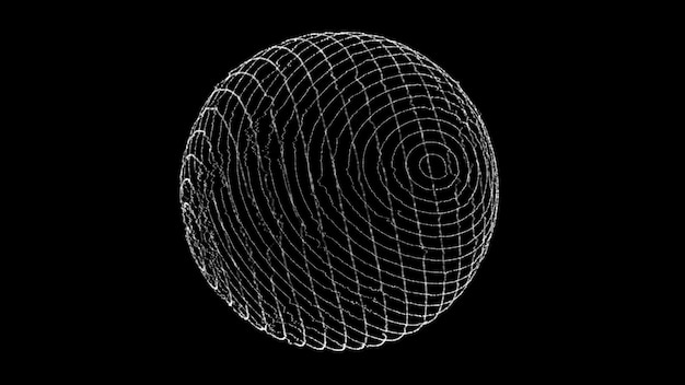 입자의 구 글로벌 네트워크 연결 미래 기술 스타일 3D 렌더링