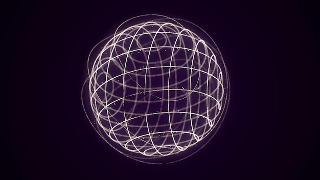 Sphere of particles in cyberspace Impulse dynamic flow of global energy energy Futuristic technology style 3D rendering