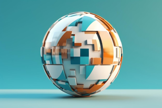 A sphere with a lot of squares on it