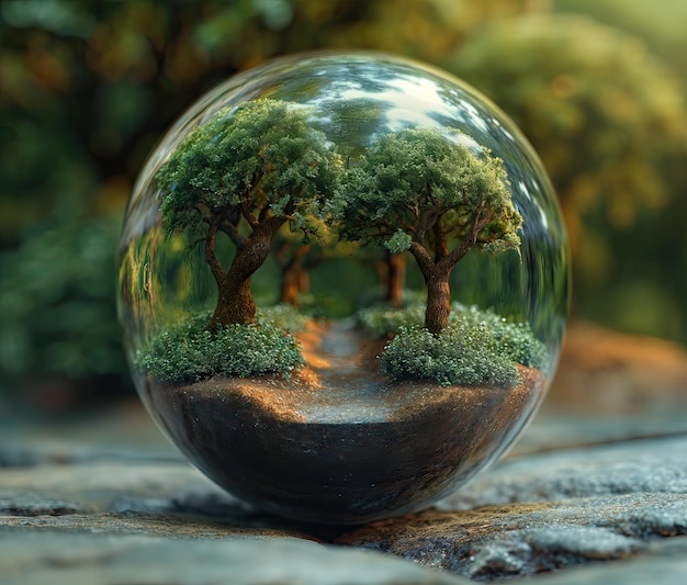 Sphere with trees AI