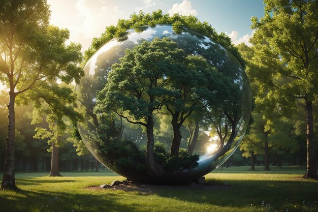 Sphere with trees